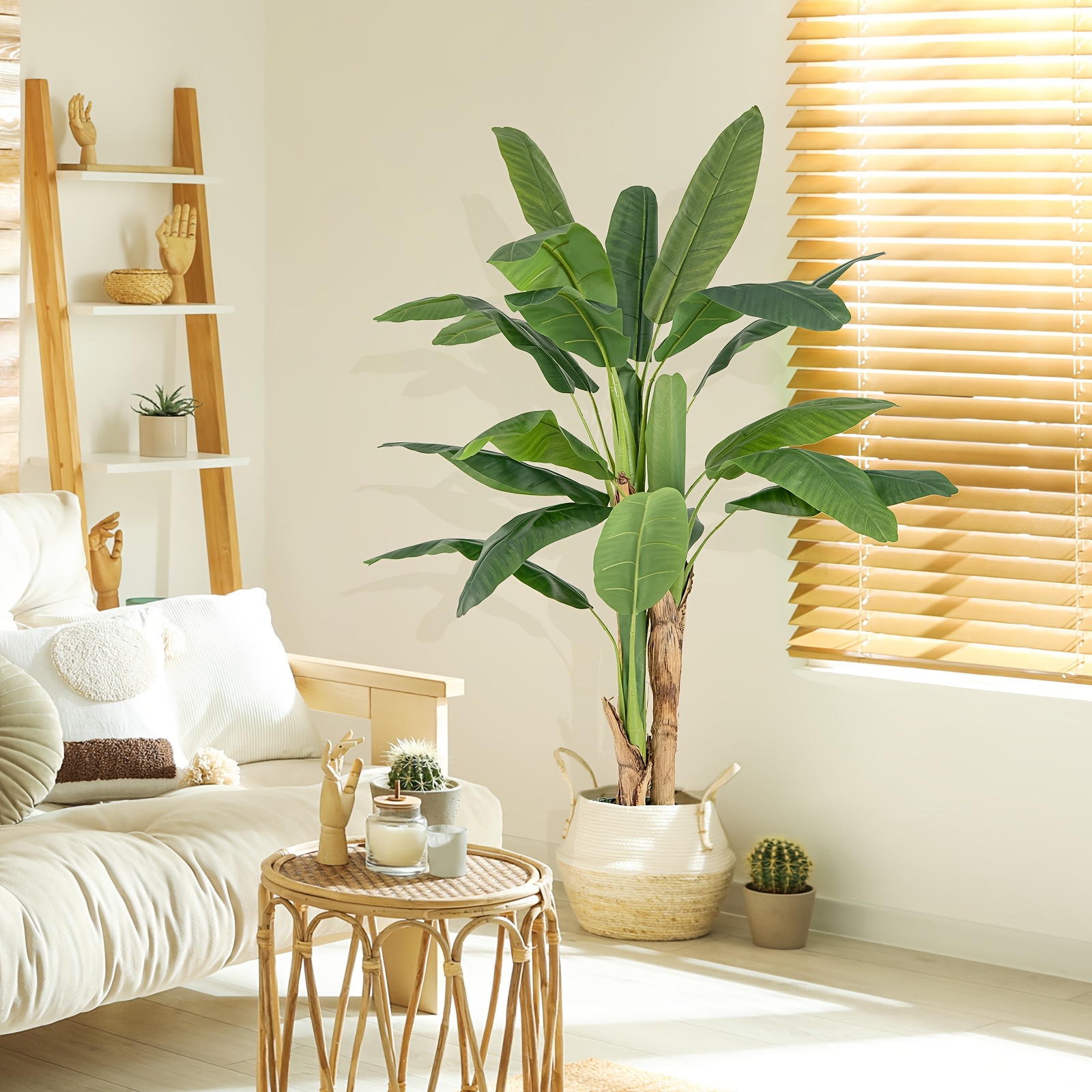 TEMU Árbol artificial realista de ave de 160 cm con hojas de - Planta falsa grande adecuada para decoración de suelo interior en hogar, oficina,