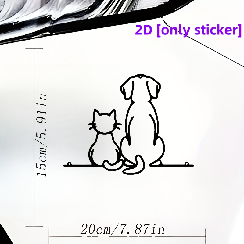 Cat And Dog Back View Vinyl Car Sticker. Motorcycle/car Sticker