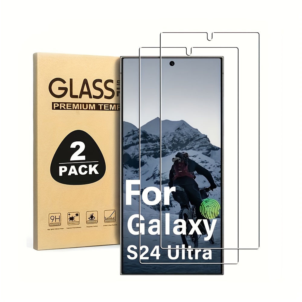 

9h High-definition Anti-scratch, Anti-collision, Anti-fingerprint Tempered Glass Screen Protector (2-pack) For Galaxy S24 Ultra With Ultrasonic Fingerprint Unlocking