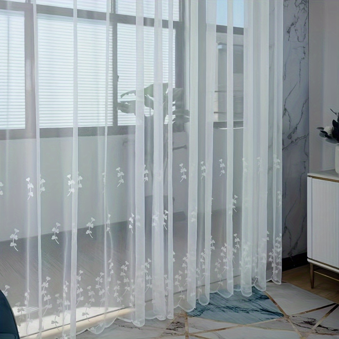 A Set Of 2 Sheer Curtains, Lightweight And Versatile, Perfect For Touch To The Living Room, Bedroom, Or Balcony