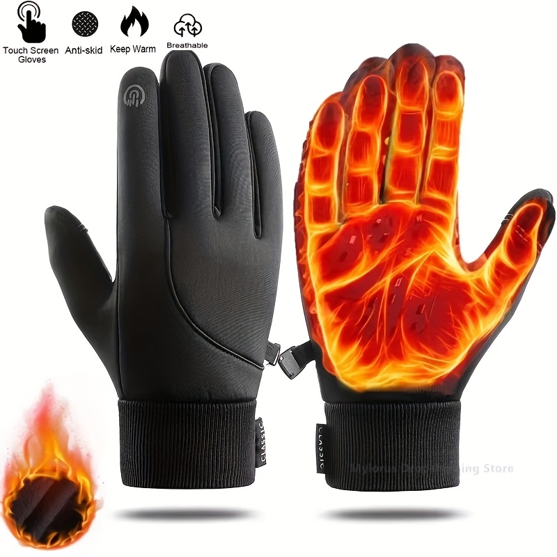 TEMU A Pair Of Cozy Touchscreen Winter Gloves With Plush Lining, Designed For And Wind Resistance. Ideal For Driving, Running, And Cycling, Making
