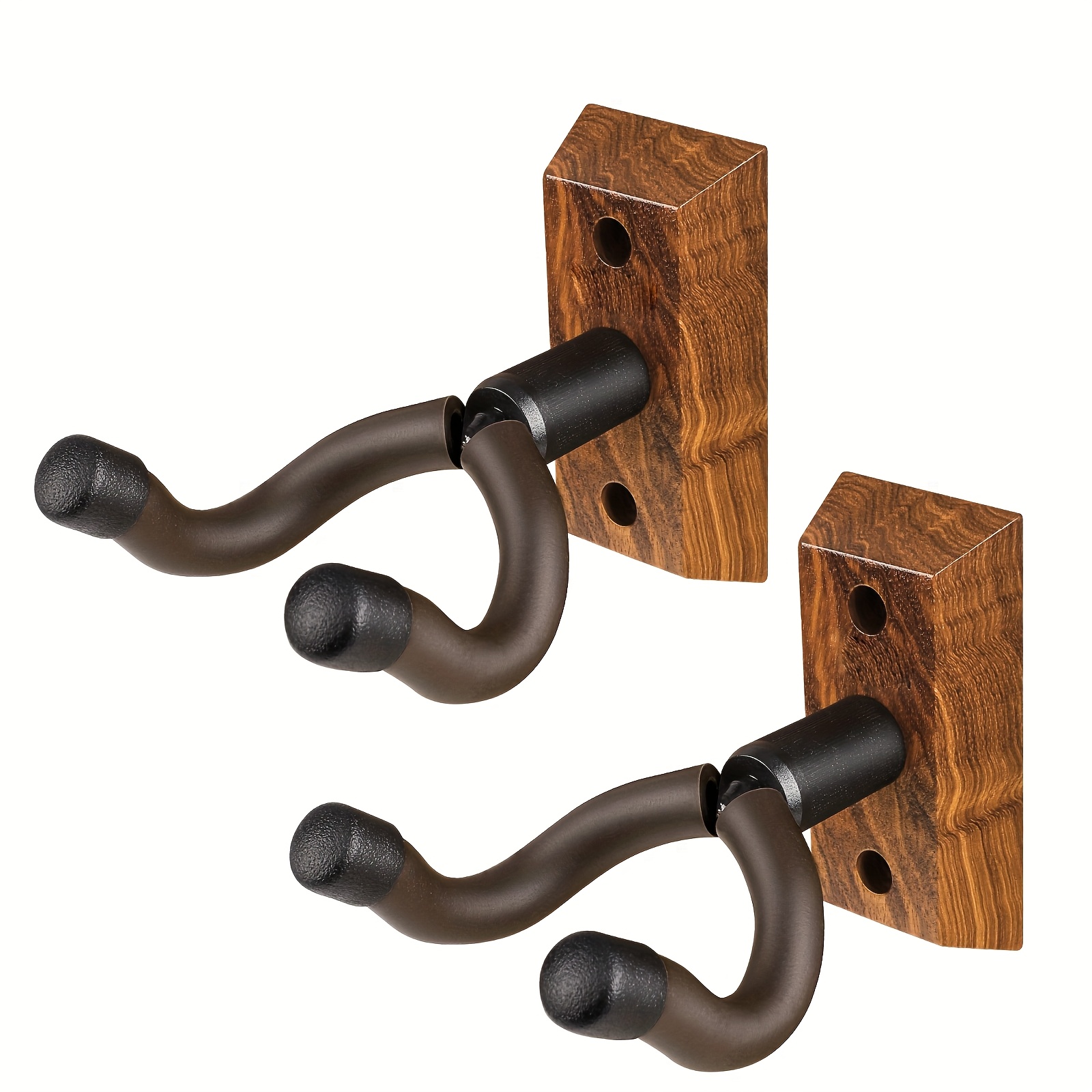E-shop Gitarren-Wandhalterung 3er-Pack Set, Gitarrenhänger mit drehbarem Haken, Zebra-Holz Gitarrenhalter, Universal für alle Gitarrengrößen, passend