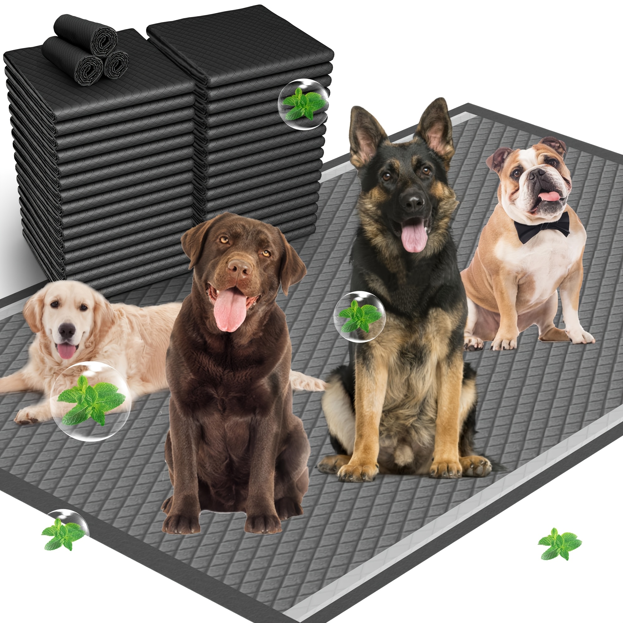 TEMU 36"x56" Activated Charcoal Pee Pads For Dogs, 45 Count, Extra Large, Super Absorbent, Leakproof And Odor Resistant, Disposable Puppy Pads, Pet