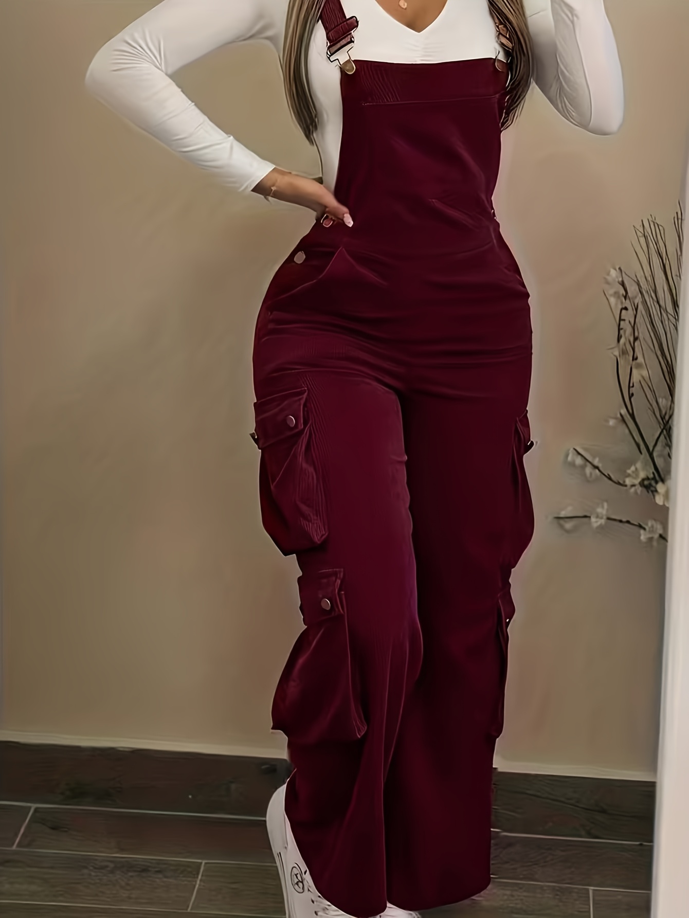 red overalls sold on Temu United States