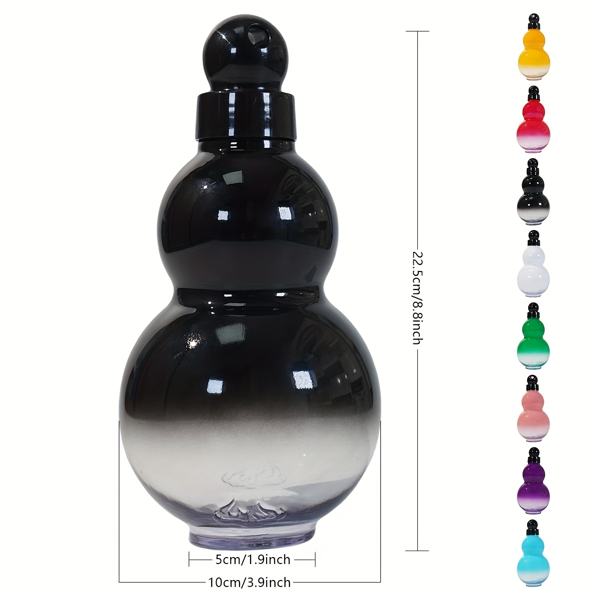 1pc 950ml about 32oz gourd shaped theme plastic water bottle large capacity outdoor leisure chinese traditional cultural and creative water cup gift crystal sticker portable rope suitable for new years holiday gifts Product details 2