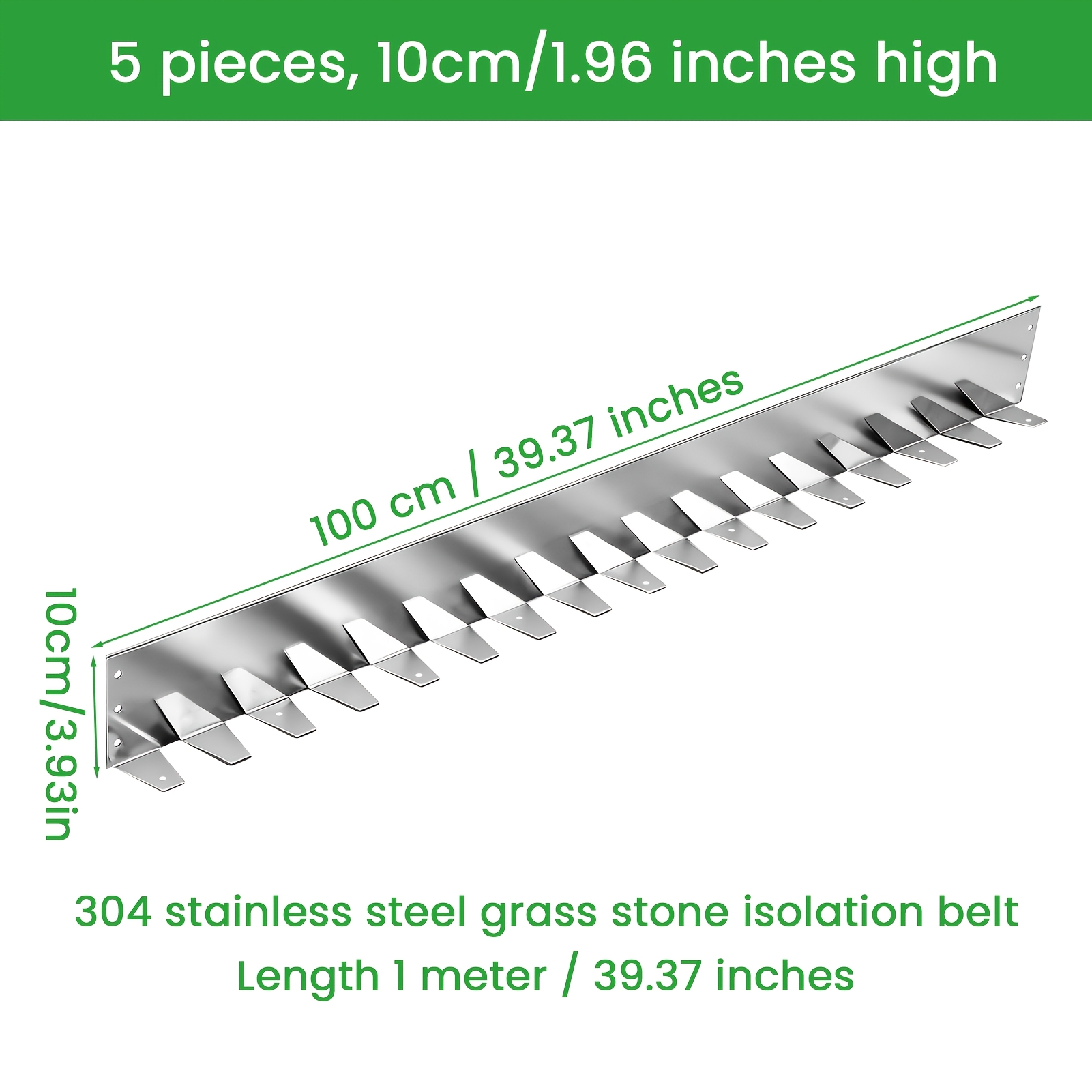Image of 5pack Weather-resistant Metal Lawn Edging, Metal Garden Borders, Durable Steel Landscape Frames Ideal For Gardens, Flower Beds, And Lawns , Garden Decorative Borders, Flower Bed Frames