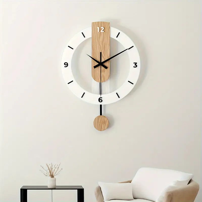 modern silent pendulum wall clock acrylic round fantasy theme battery powered mechanical hand wind movement aa battery not included childrens room living room halloween and mothers day gift details 2