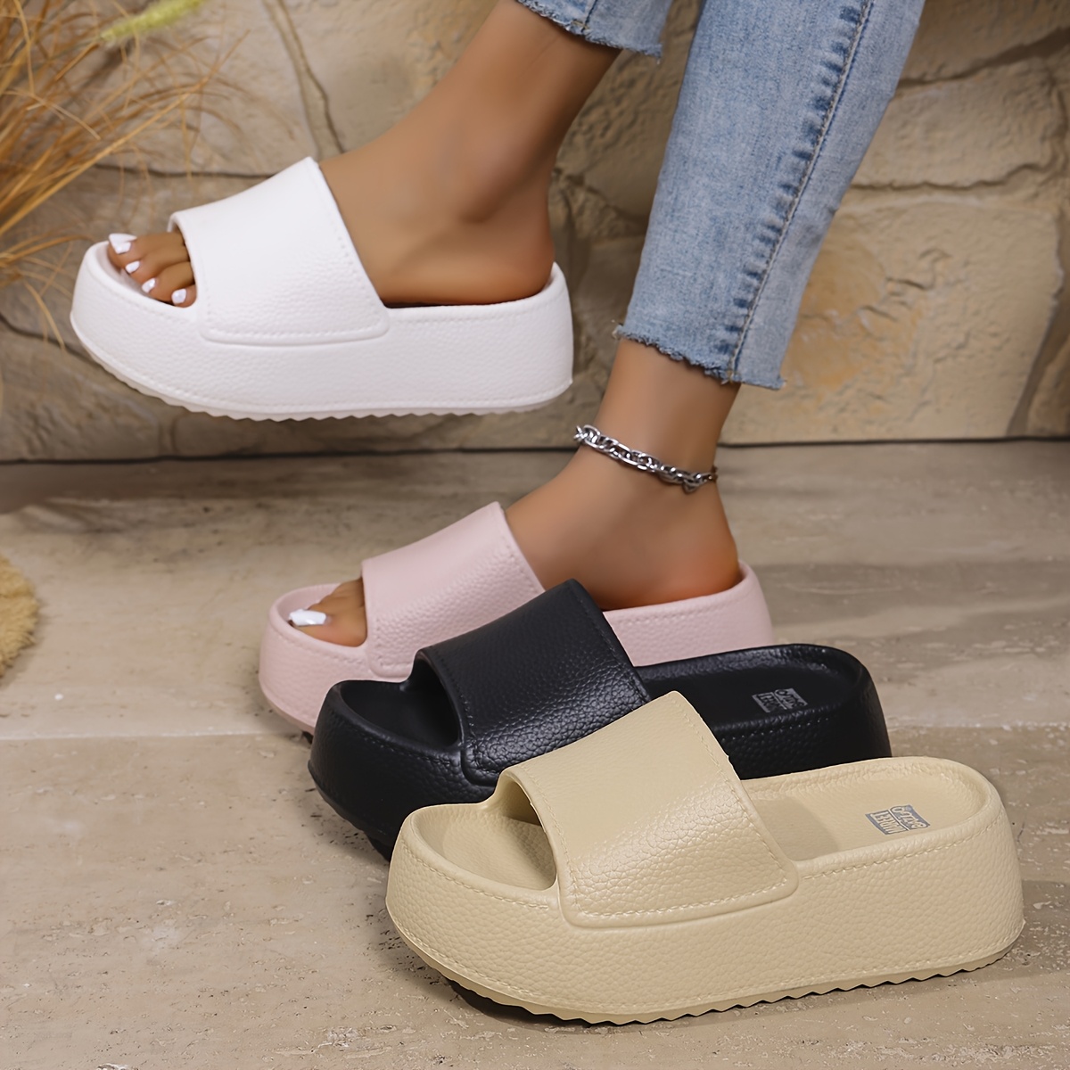 Sandalias de Suela Gruesa para Mujer - Sandalias Cómodas y Sencillas de Suela Blanda, Zapatos de Playa para Verano - Ideales para Mujeres - Perfectas para Uso en Casa y Vacaciones - Regalo Perfecto para Mujeres, Zapatos de Mujer