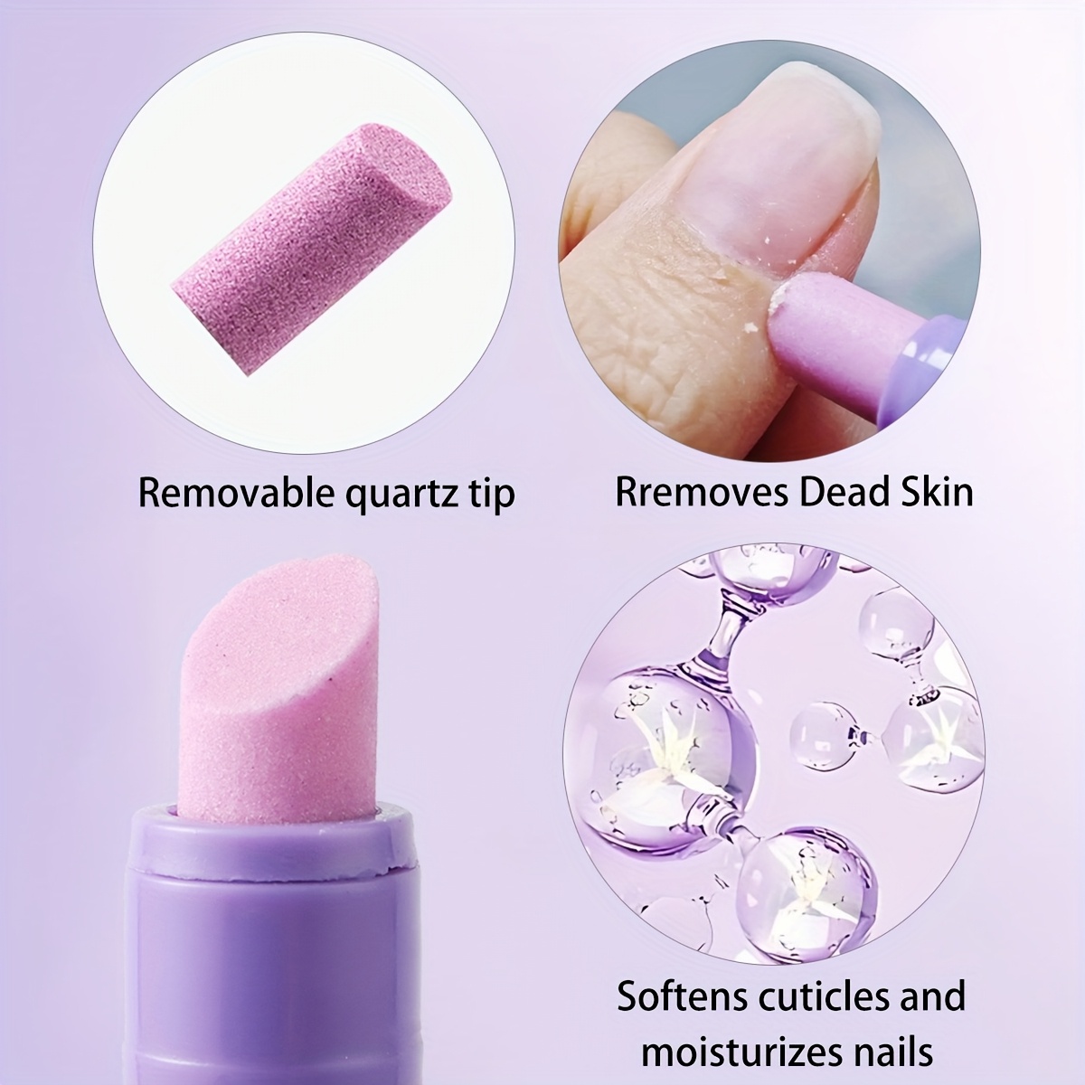 3 in 1   with ceramic tip pusher remover moisturizer   cuticle oil for weak thin or rough nails salon home manicure pedicure with ceramic tip for precise application nail care tool nail accessories Product details 3