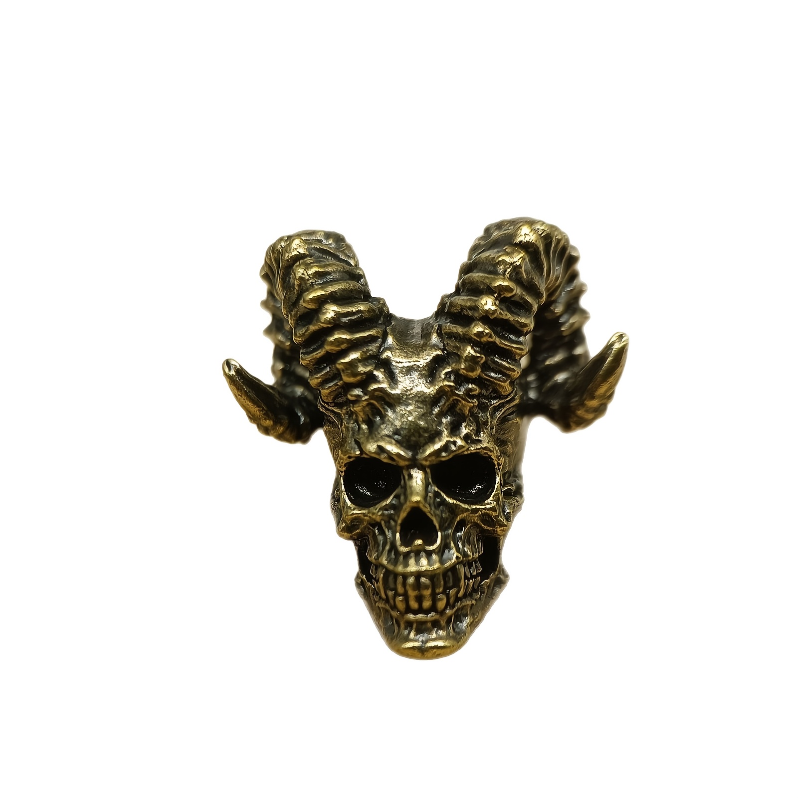 1pc Skull Skull Sculpture, Copper Material Diy Handmade Lanyard Pendant, Men's Key Ring, Keychain Accessory Edc Outdoor