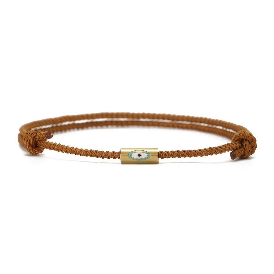 TEMU 1pc Men's 2mm Braided Bracelet Evil Eye Bracelet Men's Wrist Strap