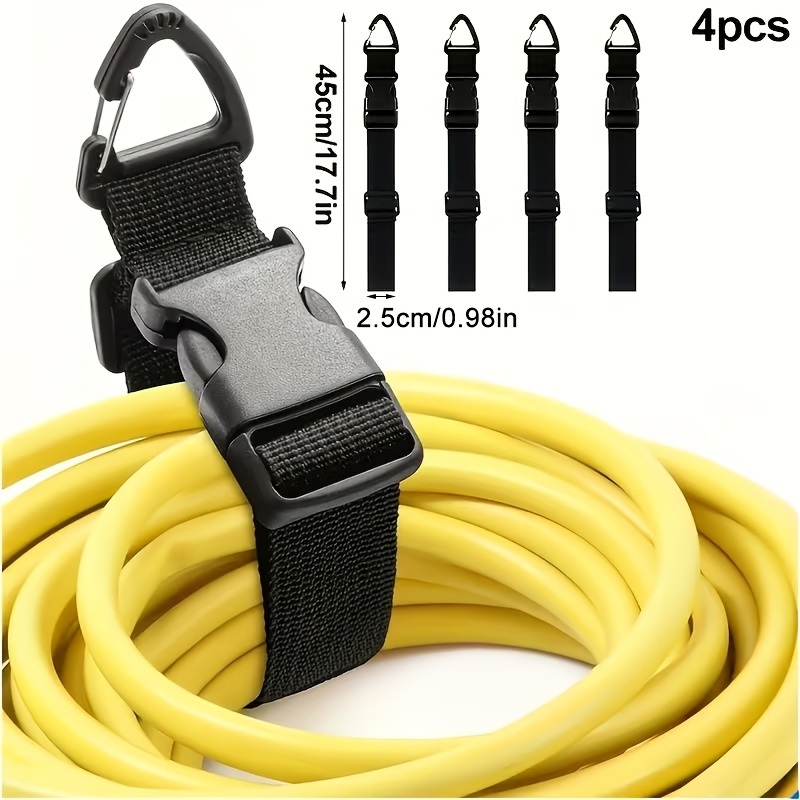 TEMU 4pcs/12pcs Black Adjustable Extension Cord Organizers - Durable Three-axis Cable Management Straps, Safe Storage Cable Ties, Suitable For Studio