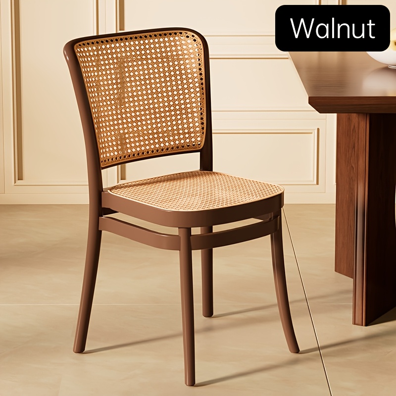 furniture grade vintage handmade rattan woven texture designer dining chair thickened   molded stable frame structure   bearing non assembled overall chair body ergonomic curved backrest with enlarged wide seat surface design