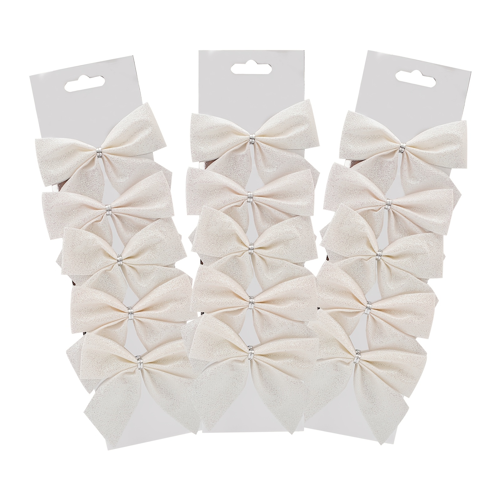 Image of 15pcs Handmade Bows, Christmas Tree Decoration Bows, Perfectly Suitable For Christmas Trees And Holiday Decorations, Wedding Bouquets And Party Decorations