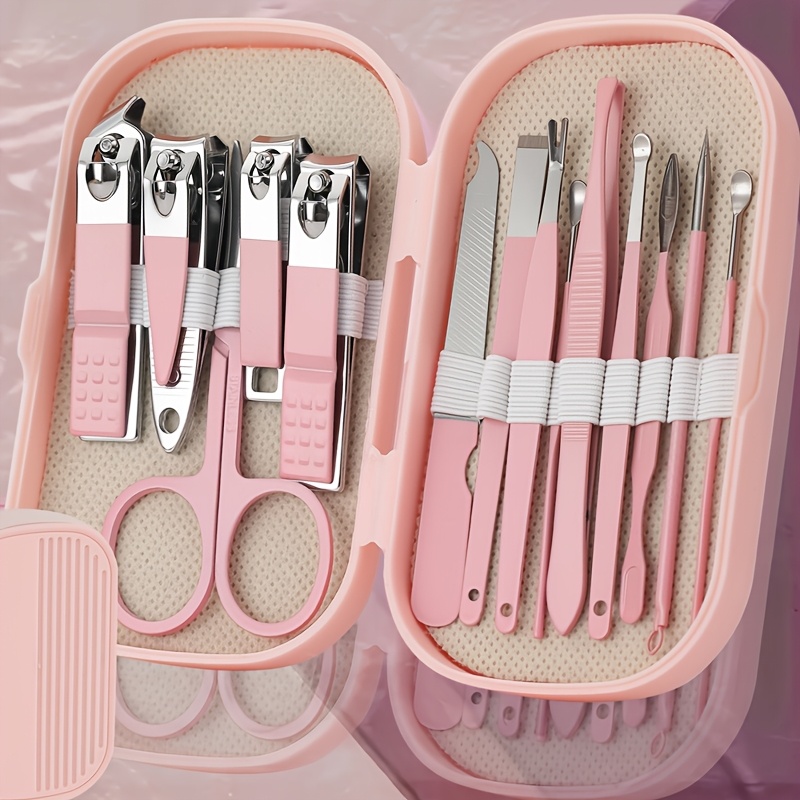 

Ensemble de coupe-ongles portable pour hommes et femmes, lames en acier au de haute qualité, bord , non parfumé, avec étui de rangement, kit complet de soin des ongles des mains et des pieds