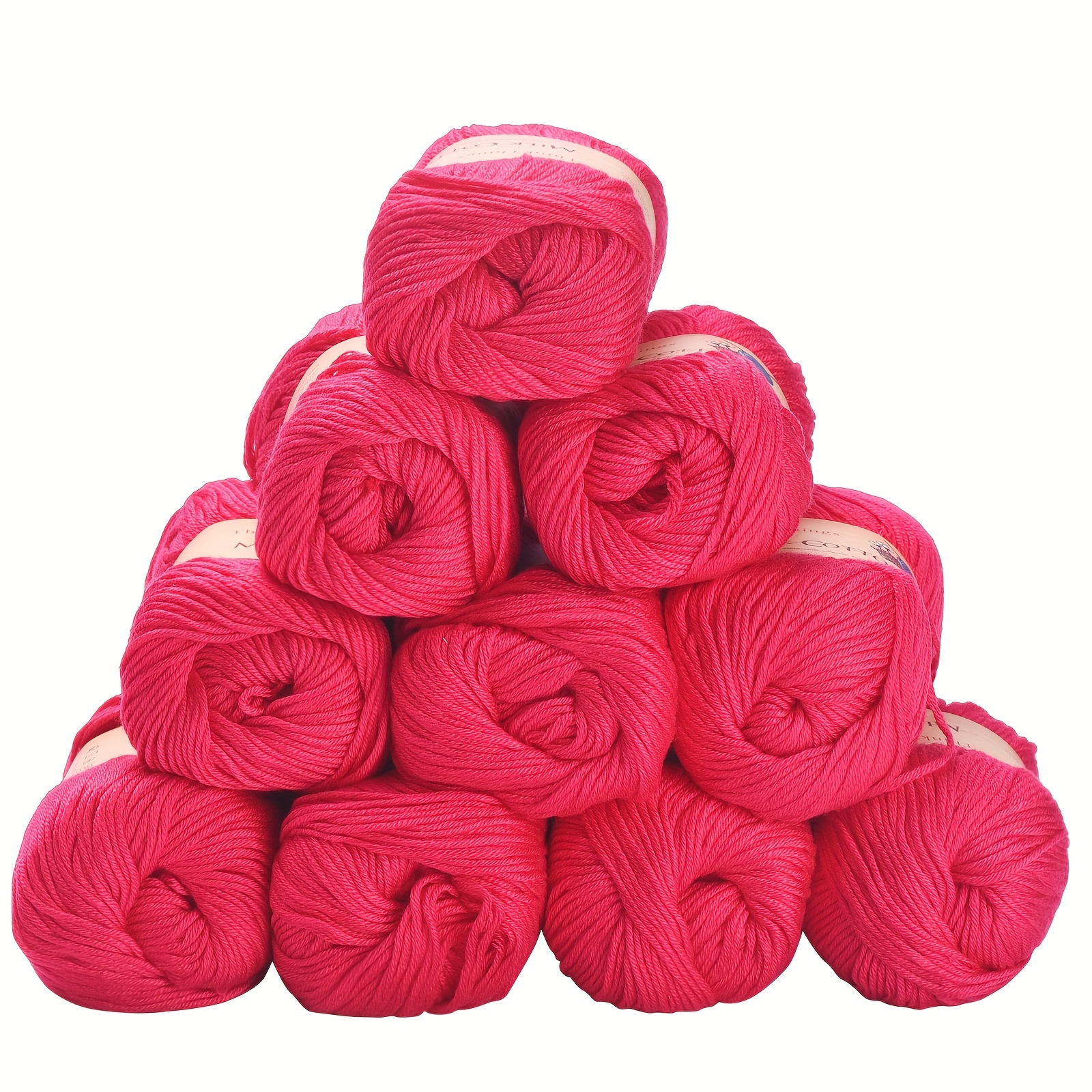 

Thinkthings Acrylic Yarn For Crocheting Bulk Diy Knitting Yarn Rose Yarn 10balls Pack 17.6ounces, Red Crocheting Yarn