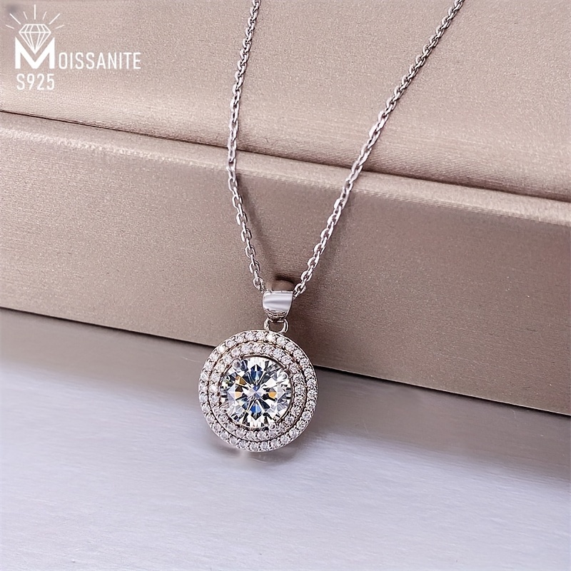 

S925 Sterling Silver Moissanite Necklace Women Necklace For Valentine's Day Engagement Birthday Gifts And Gift-