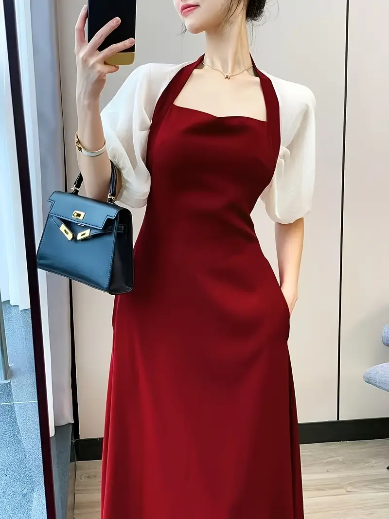 korean red long dress women elegant christmas summer sunday - Temu Philippines korean red long dress women elegant christmas summer sunday - Temu Philippines
