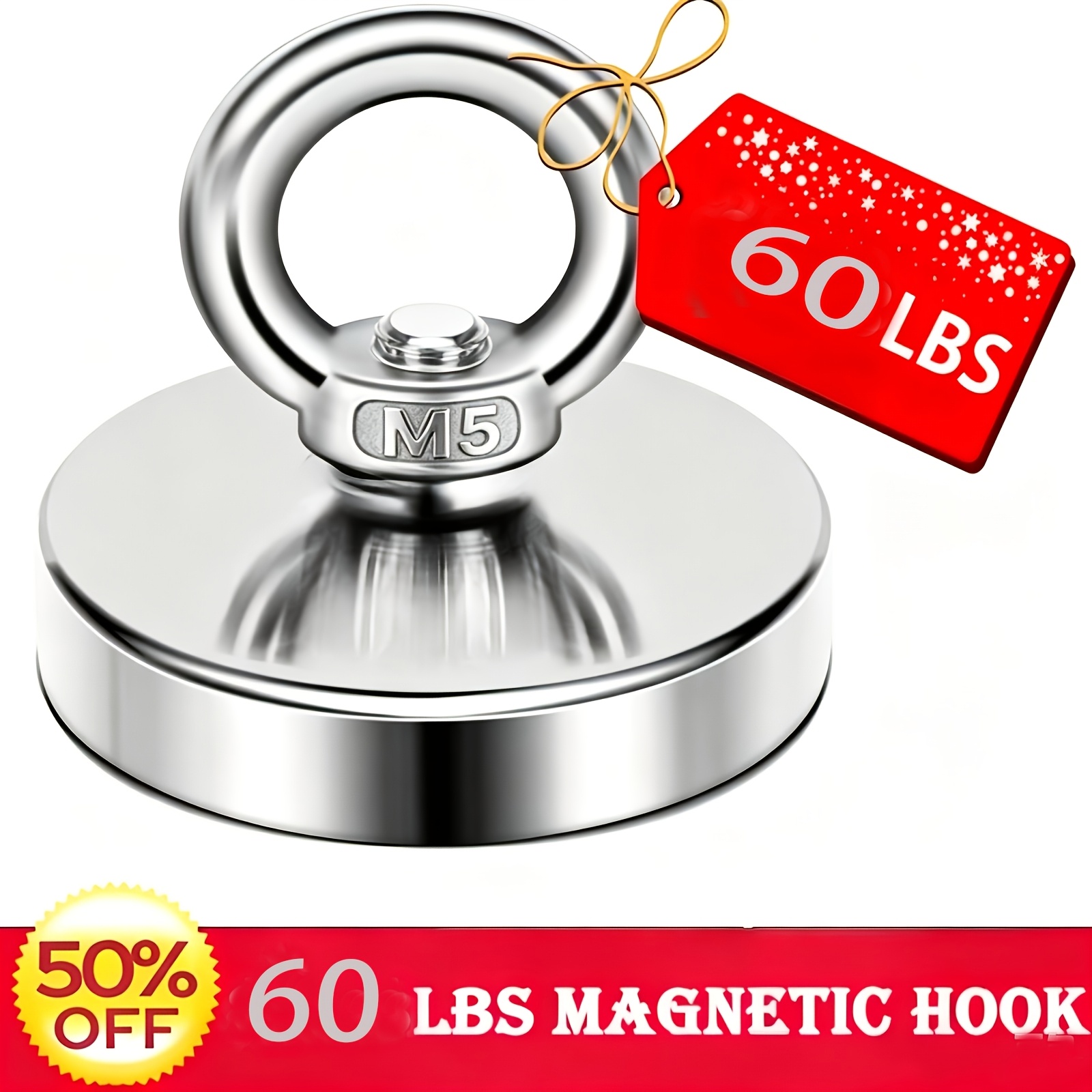 TEMU 32mm Heavy Duty Carabiner Magnetic Hook Combination Set - Magnetic Hooks, Fridge Magnets, Round Magnets For Heavy Use Suitable For Kitchen Home