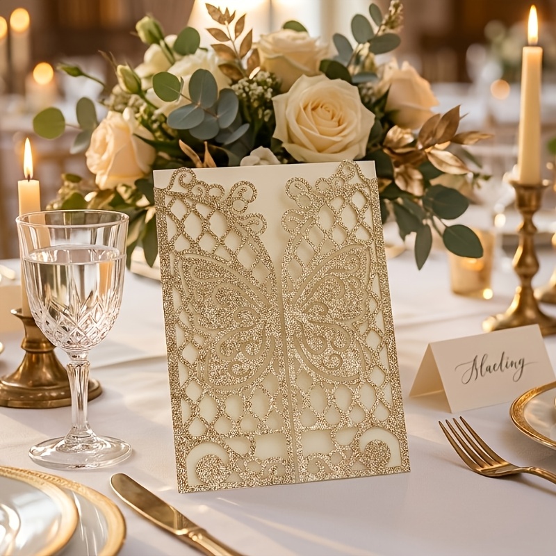 laser cut invitation sleeve sold on Temu United States