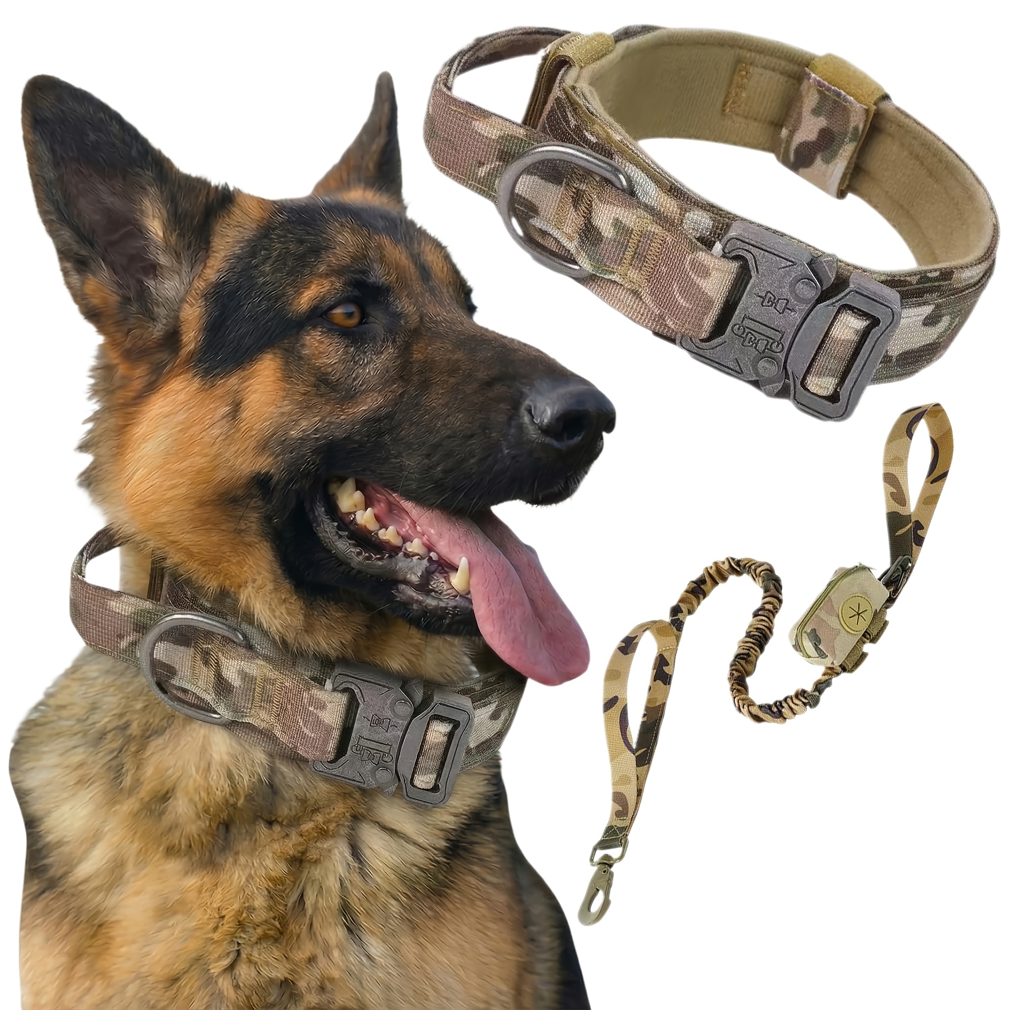 Adjustable Heavy Duty Dog Collar and Leash Set with Reflective Training Leash