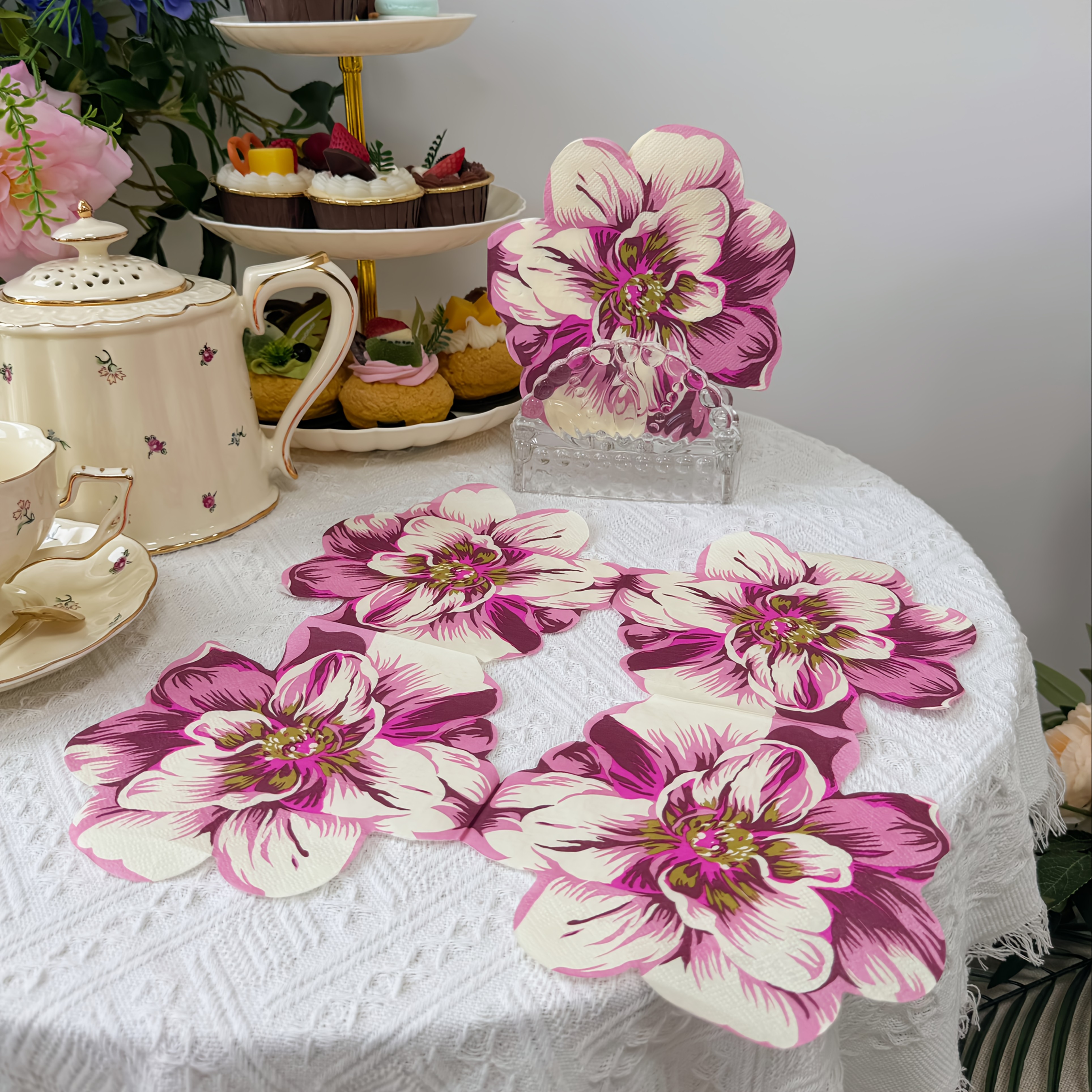 TEMU 20 pezzi/set, Tovaglioli di Carta a Forma Ritagliati, Decorazioni per Matrimoni e Feste 13x13 pollici, Accessori da per Ristoranti, Hotel e Casa
