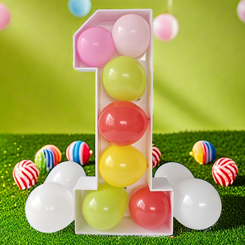 

1st Birthday Party Balloon Frame - Diy Mosaic Photo Prop, Decoration For First Birthday Celebrations, No Balloons Included