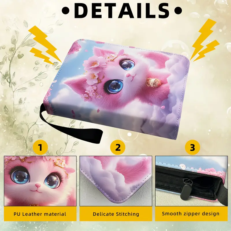 card binder sleeves that hold 4 cards Pocket, Trading Card Holder Fits 400 With 50 Removable Sleeves, Portable Collection Card Ablum, Game Card Case book With Zipper for Gift, Red : Toys & Games Single sided and Top loading pockets design for collecting Binder for Cards with Sleeves,