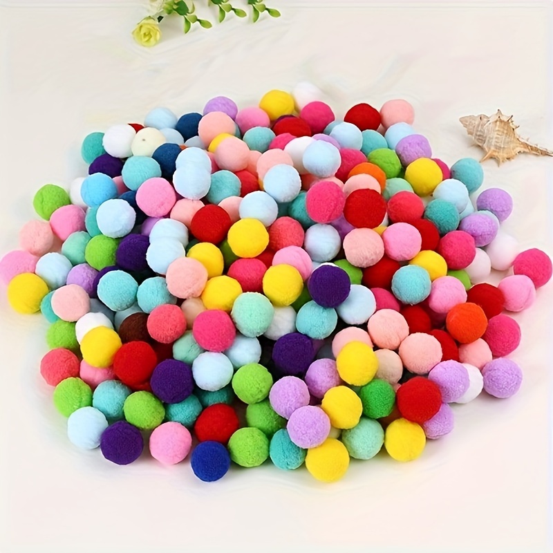 150 Uds pompones con purpurina bolas brillantes para manualidades, pompones  con purpurina multicolor
