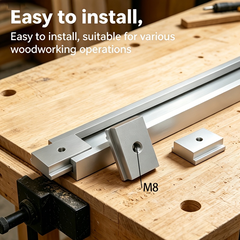 TEMU Ensemble de 4 pièces, rail M8 de avec 30 types de fentes en T pour , coulisseur fixe, installation facile, durable, adapté au travail ,