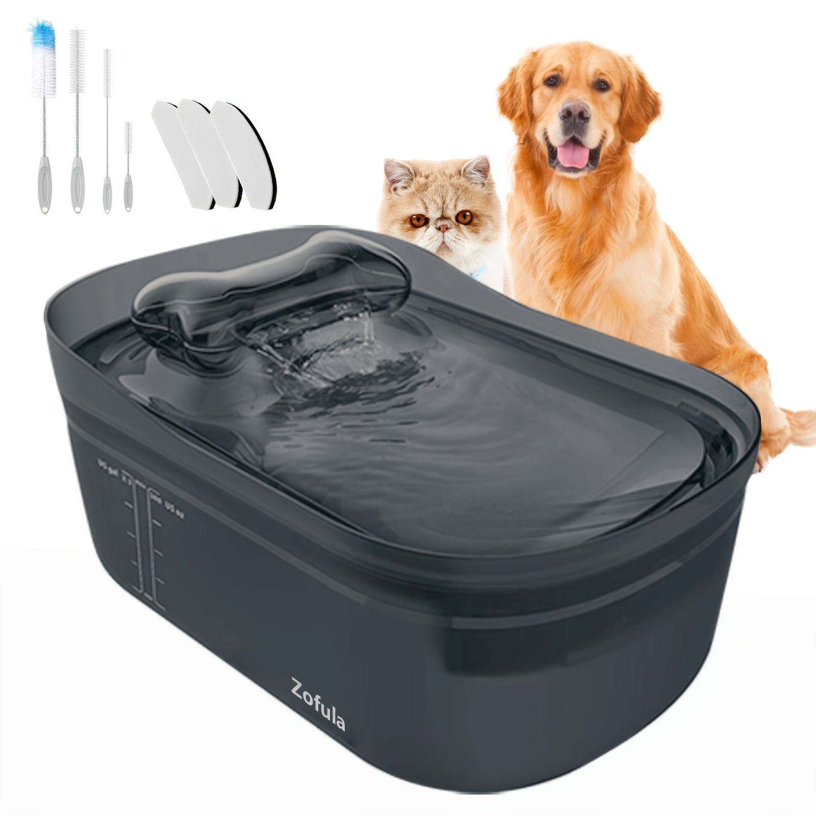 

2.3gal/300oz/9l Dog Water Fountain Ultra Quiet Large Dog Water Bowl Dispenser Automatic Dog Water Dispenser Electric Cat/dog Fountain Water Bowl No Spilling With Cleaning Kit/3filters