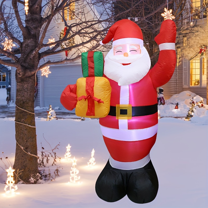 

6ft Inflatable Santa Claus With Gift Bag - Waterproof Outdoor Christmas Yard Decoration, Santa For Garden, Party &