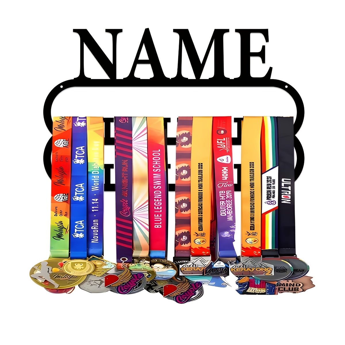 TEMU [custom] 1pc Metal Medal Hanging Rack, Personalized Sports Metal Medal Display Rack For Hanging Medals And Clothes Hats, Living Room Kitchen