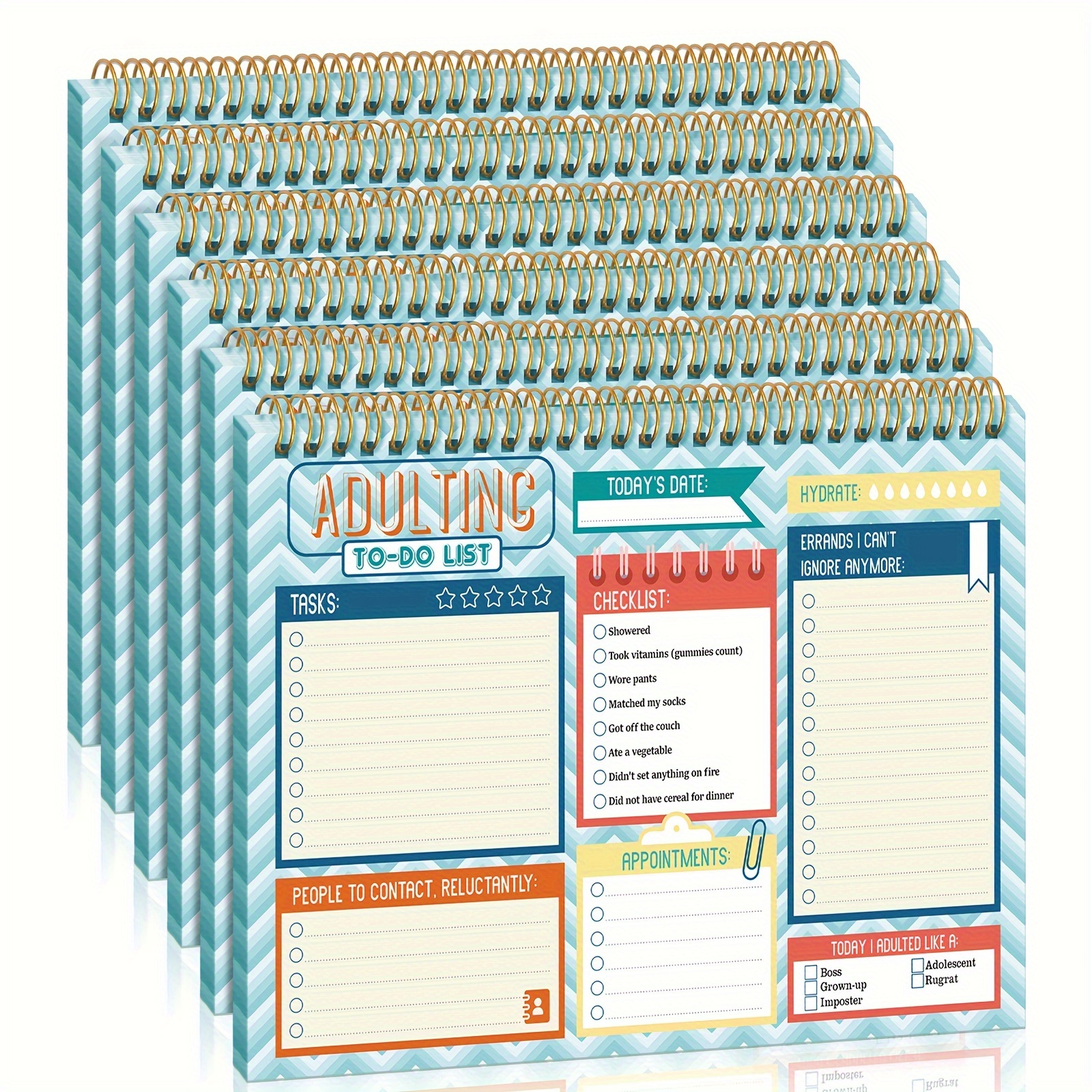 

6 Pack Adulting Note Pad To Do List Notepad Daily Planner Notepad Daily To Do List Notebook Undated Checklist Daily Planner For Adult Office Stuffers 7.8 X 5.2 In (lively)