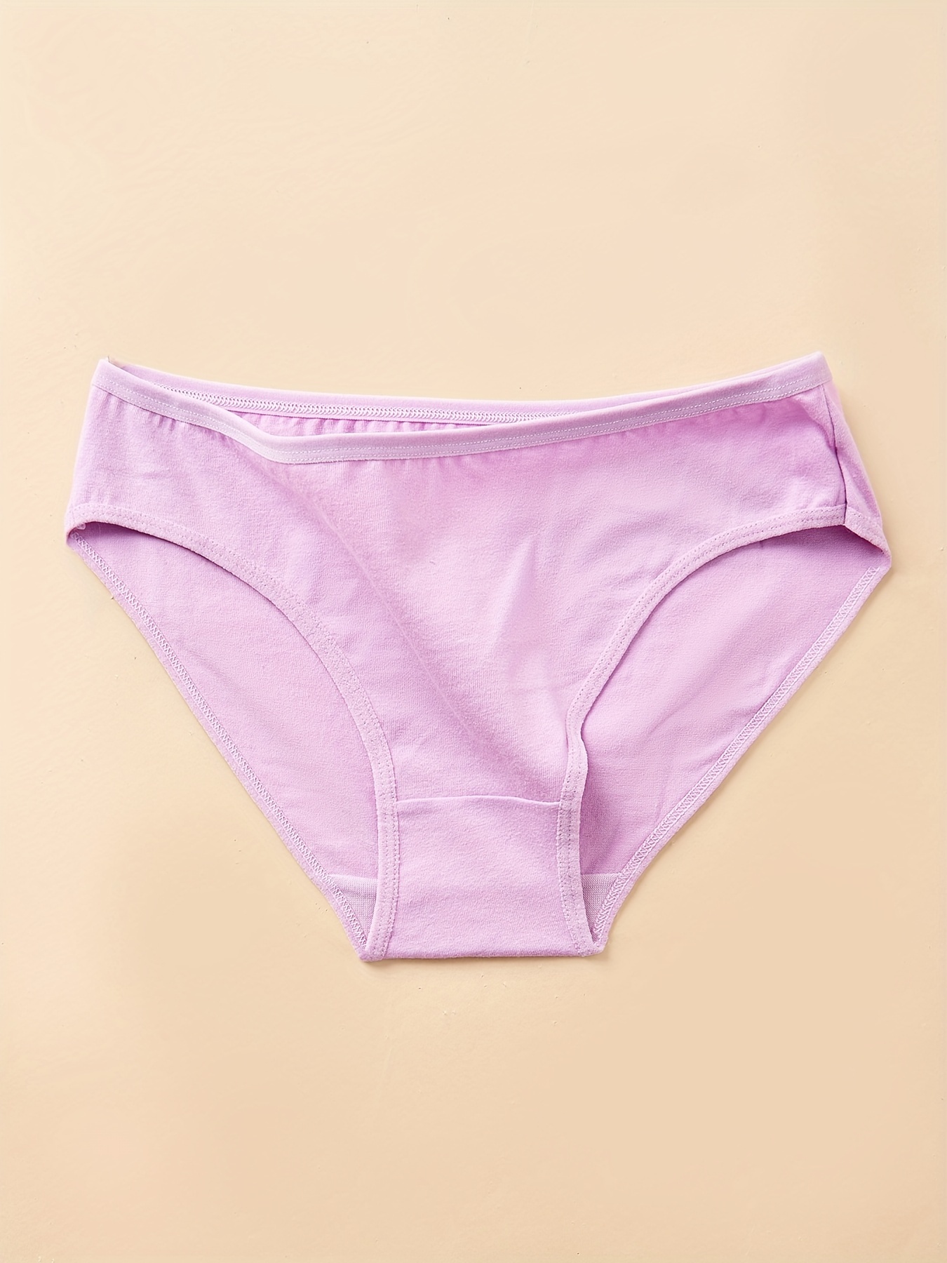 Solid Simple Briefs Breathable Comfortable Everyday Panties - Temu