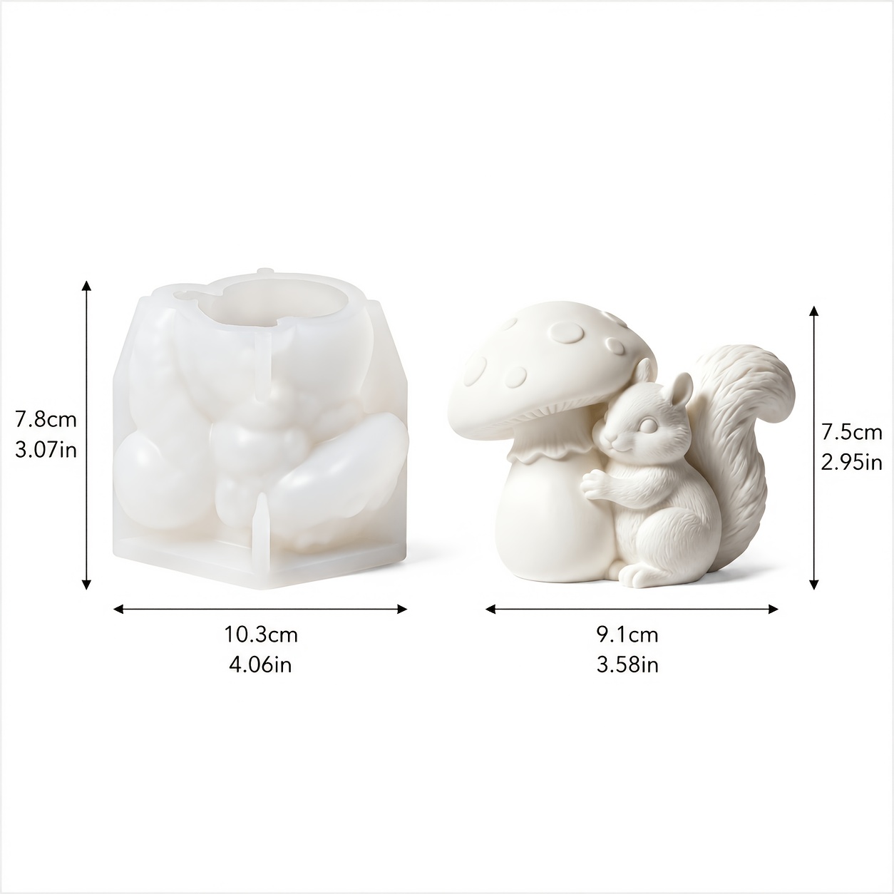 TEMU Moules de moulage en résine 3D Écureuil enlacent un Moules en silicone Écureuil enlacent un Moules en silicone Matériaux d'addition de