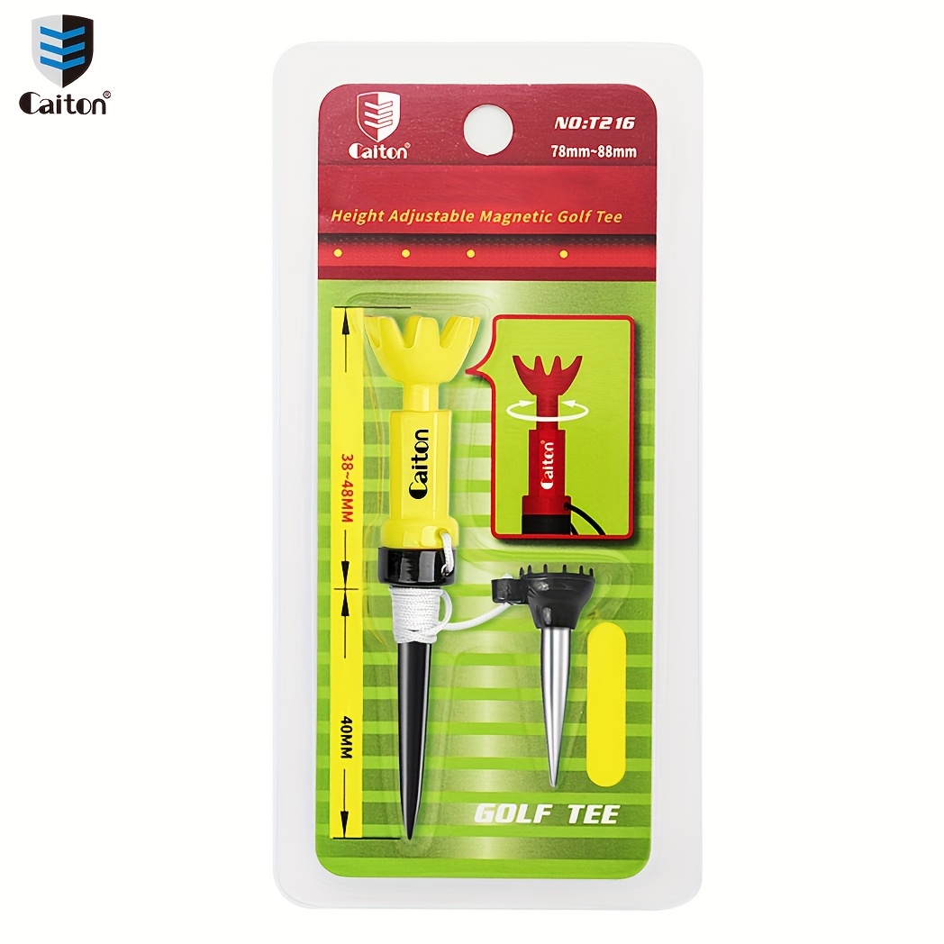 Caiton 1pc Height-adjustable Golf Tee, 78-88mm, 360° Rotating, 8-claw Design, 4 Color (optional) Stable & Durable, Shock-resistant.