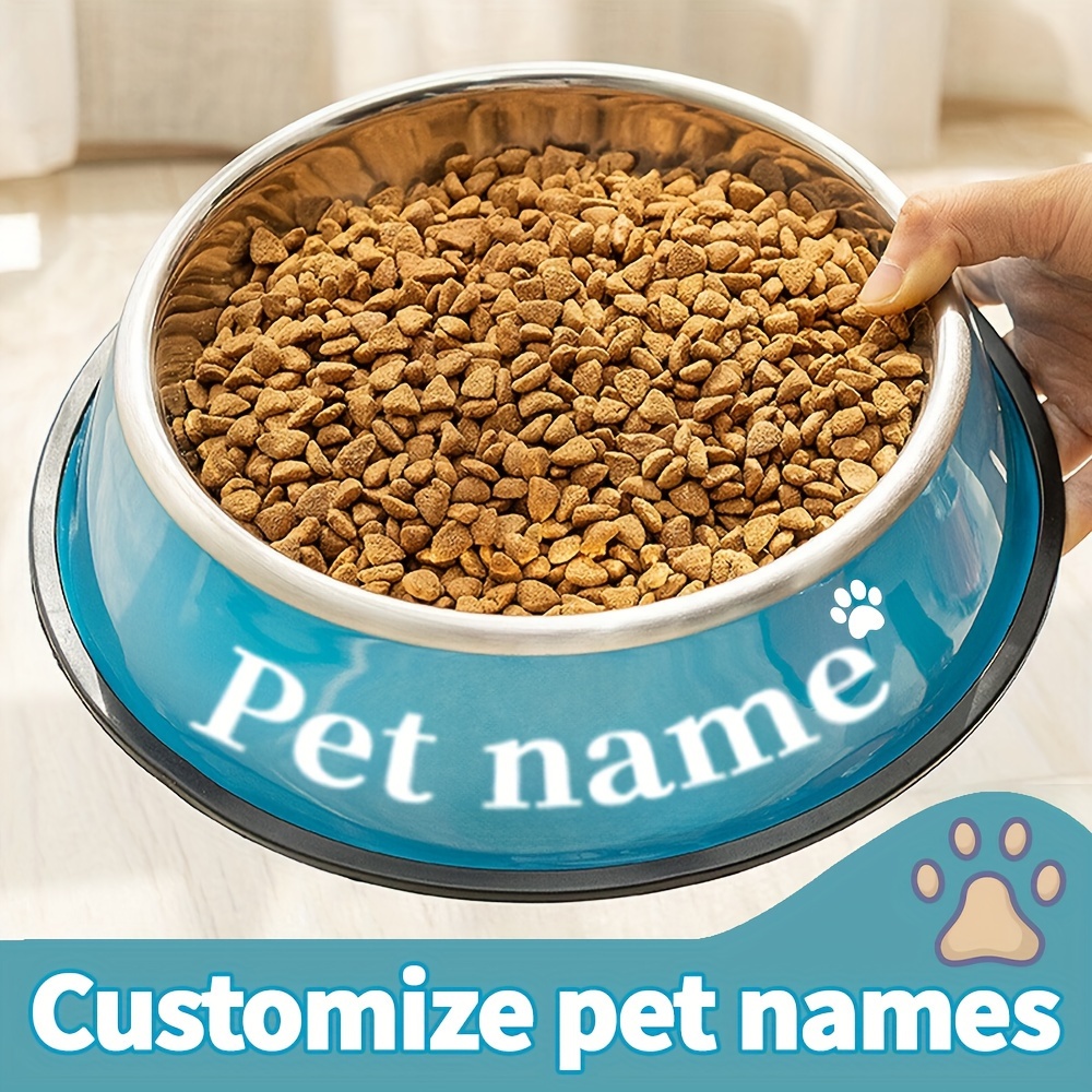 

Personalized Stainless Steel Pet Bowl - Custom Engraved Feeder, Non-slip, Spill-proof Design For Food And Water