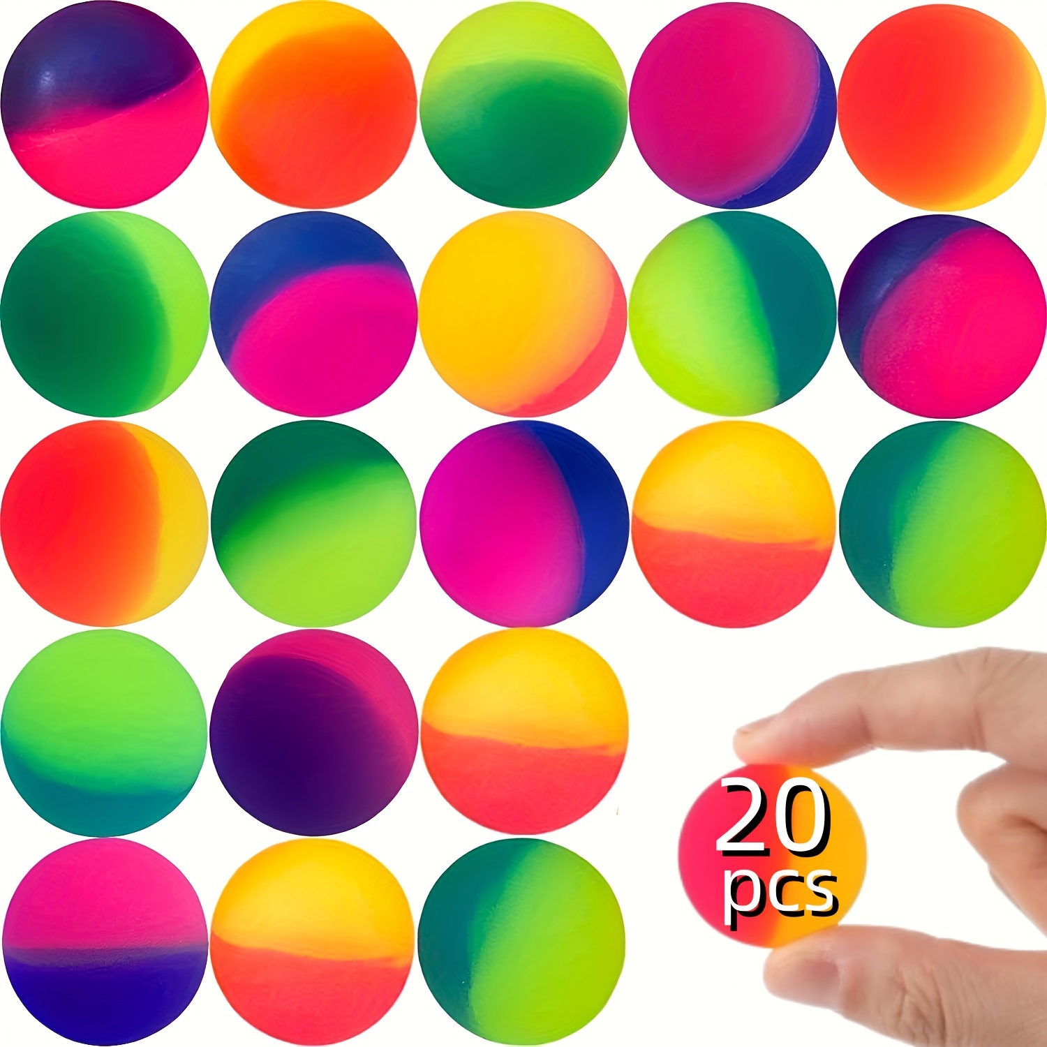 

20pcs Super , 25 Mm Big Bouncing For Kids In Assorted For And Prizes ,