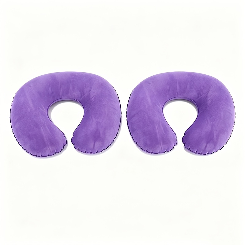 TEMU 2 piezas de almohada inflable en forma de C de PVC, almohada de viaje en forma de U, almohada inflable para avión, almohada de viaje aéreo para