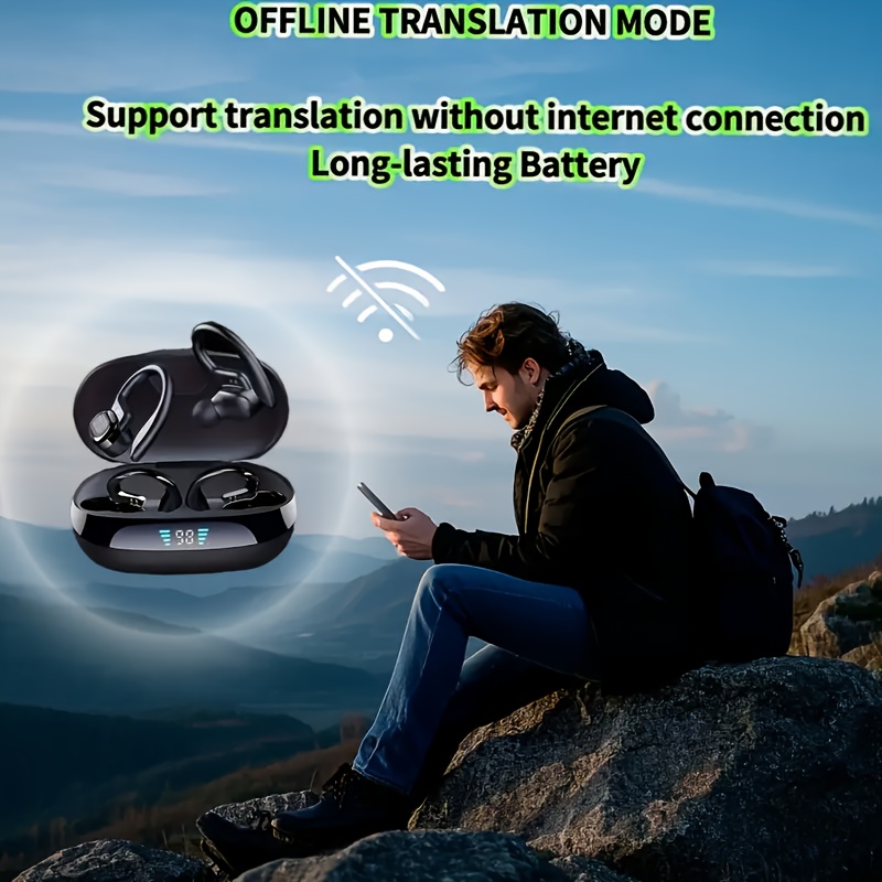 144 Real Time Translation Earphones] New 144 Translation Earphones - Real Time Translation, Suitable for Travel, Business, Work