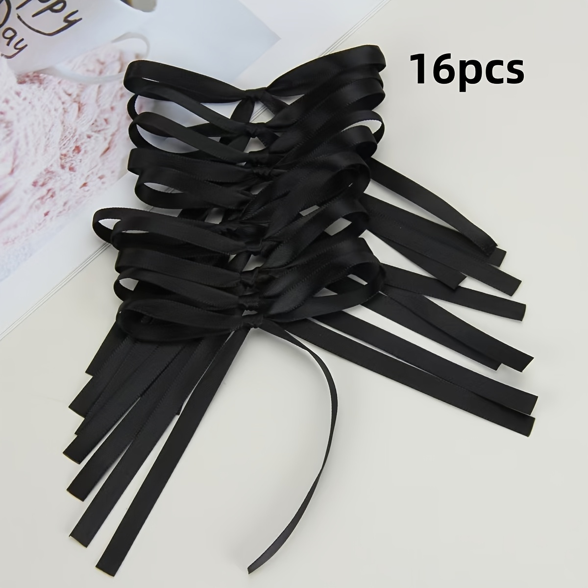 16pcs Of Handmade Ribbon Bows In Colors, Suitable For Festive Decorations, Hair Additions, And Floral Gift Wrapping Christmas Halloween