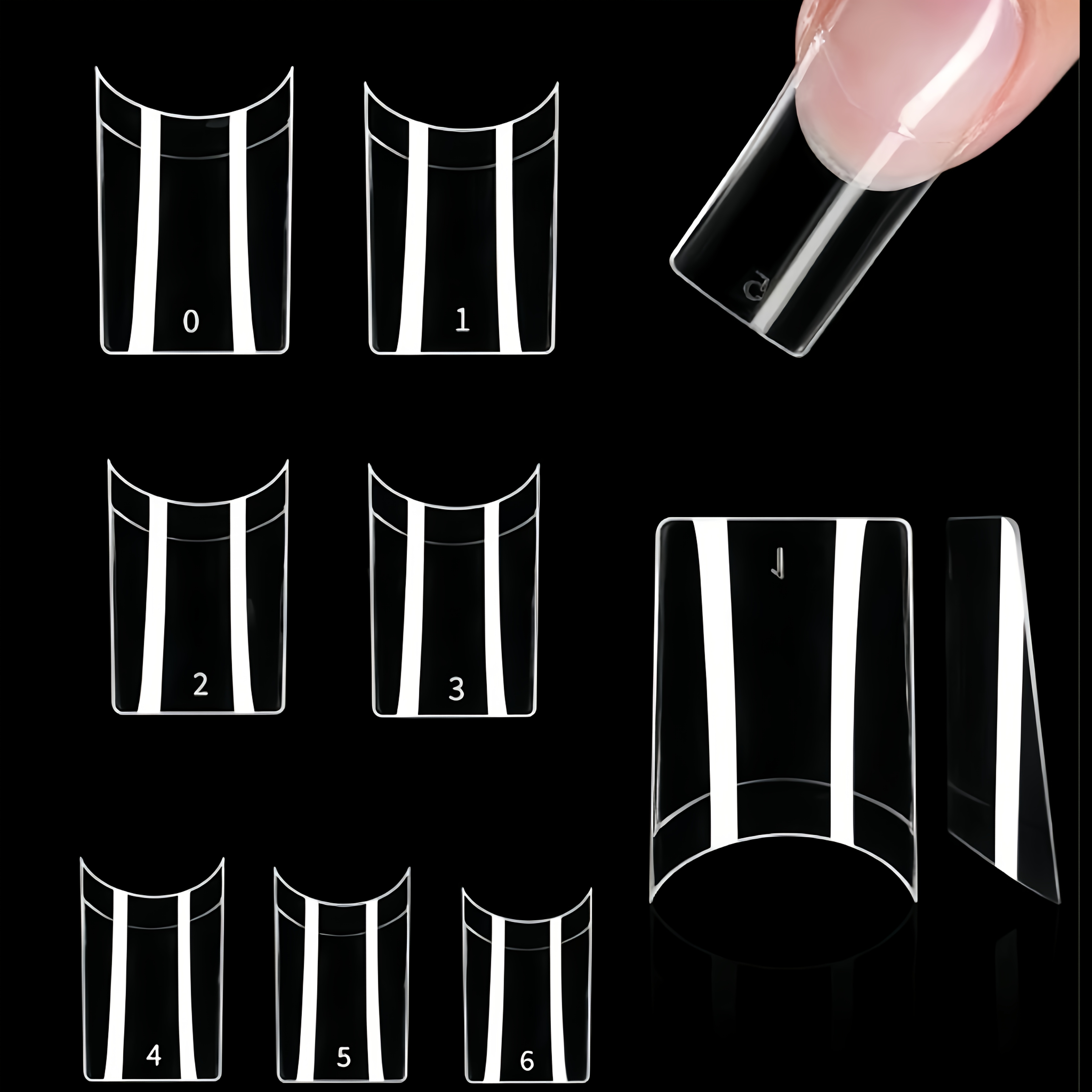 TEMU 120pz French C-Free adatti per punte per unghie acriliche - Unghie a pressione corte quadrate a copertura parziale, 12 misure punte artificiali