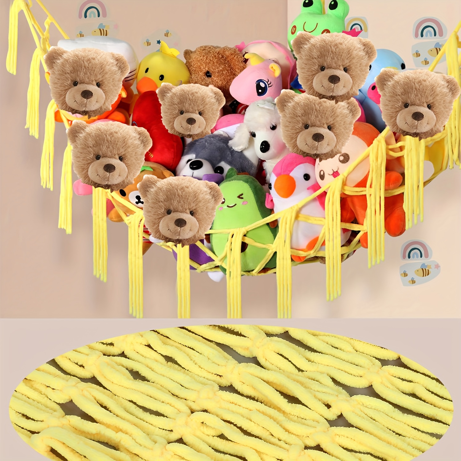 Osito Columpio Para Peluches 1pc Gran Hamaca De Red Para Peluches