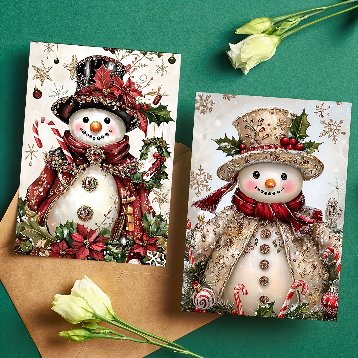 

1set/6pcs Christmas Greeting Envelopes That To Write Greetings, Christmas Snowman Pattern Mixed Set Greeting , Christmas Greetings Greeting , Christmas Gifts