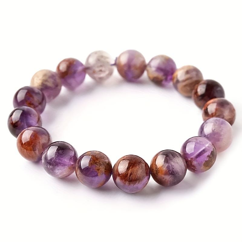 

Natural Amethyst Quartz Beaded Bracelet - Purple Quartz Gemstone Bracelet - Protection & Gift Jewelry