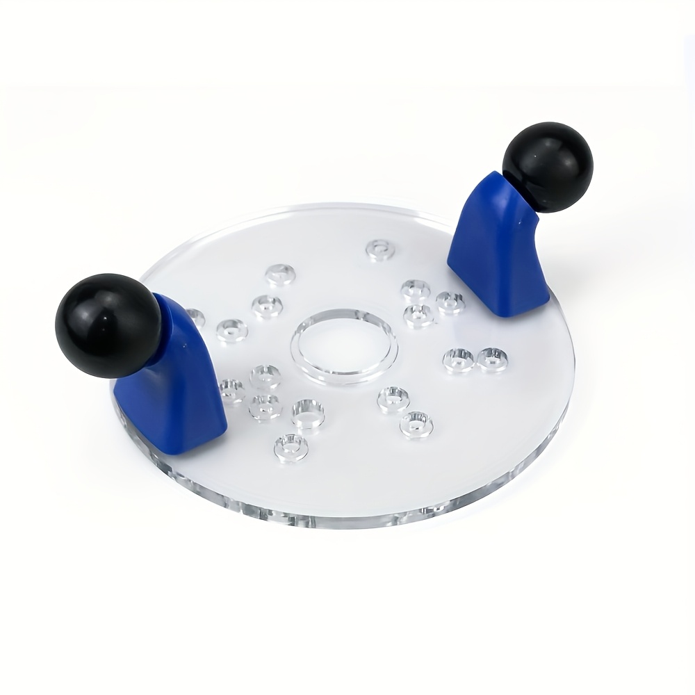 TEMU 1pc Woodworking Router Clamp Base, With Double Handle Hand Grip Fixed Base Compass, For Handheld Trimmer, Non-electric Precision Milling Machine