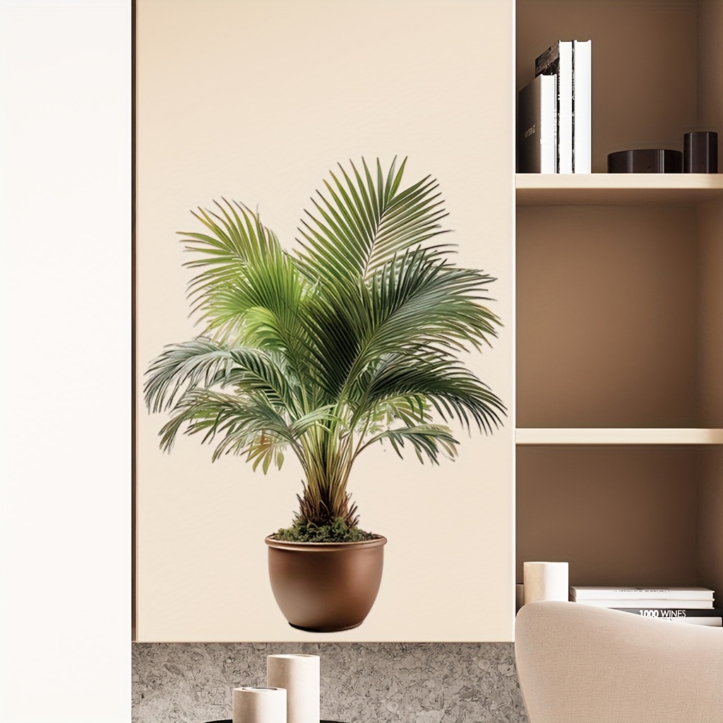 

1pc Lifelike Palm Tree Wall Decal - Vinyl, Reusable & Washable For Living Room, Bedroom, Study - Decor