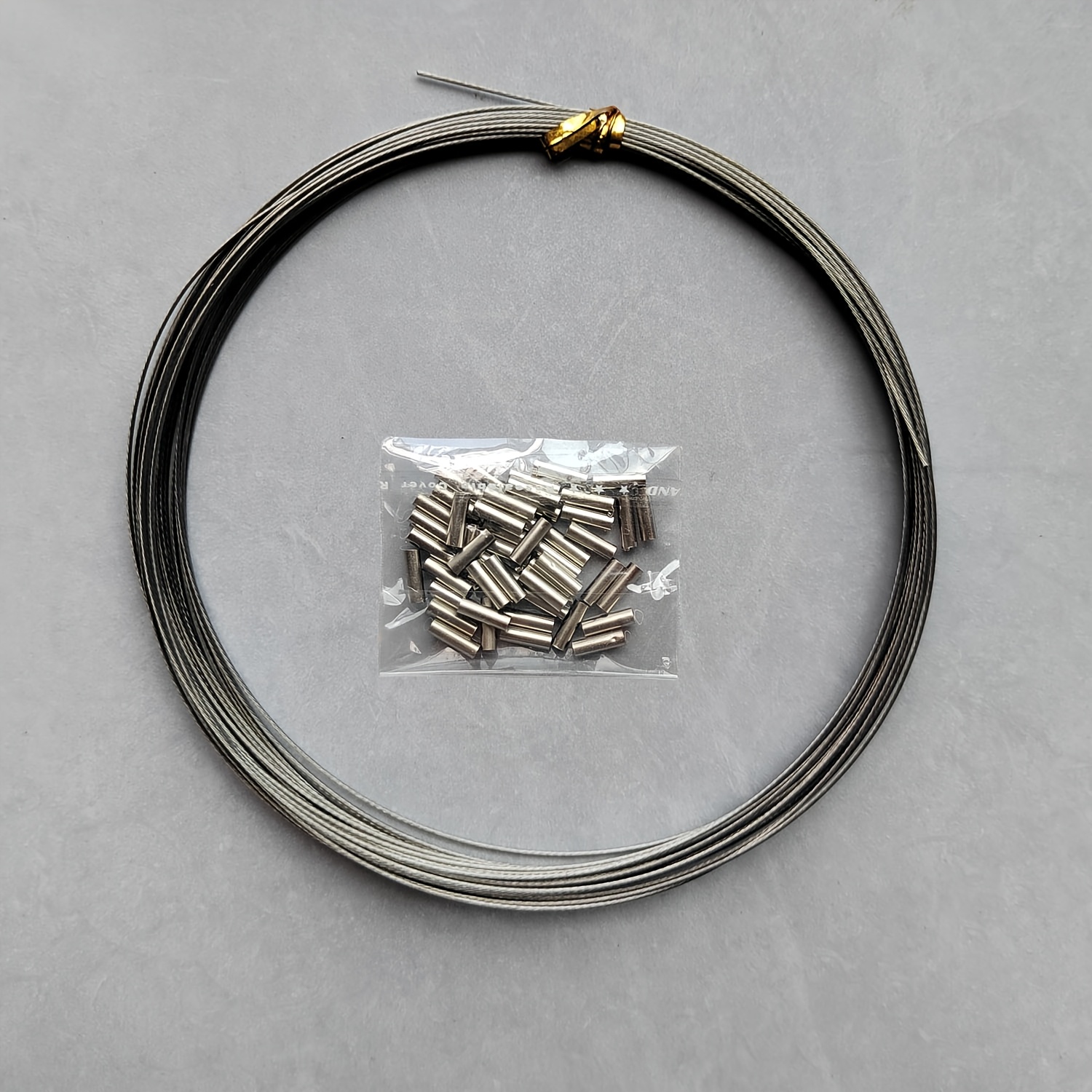 TEMU 32,8 Fuß/10 Meter 7- 60LB Angelstahl-Draht Vorfach Superweiches Nylon-beschichtetes Angelvorfach mit 50 Stück Hülsenstopper