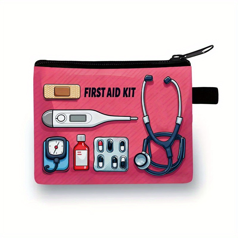 TEMU Printed Pattern Coin Purse, Women's Lipstick Earphone Clutch, Lightweight Small Item Storage Bag